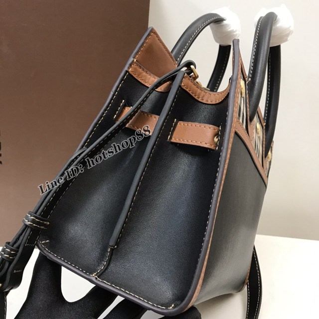 Burberry專櫃新款小號Title泰爾勒手袋 巴寶莉Vintage復古格紋手提托特包肩背女包 yxb1508
